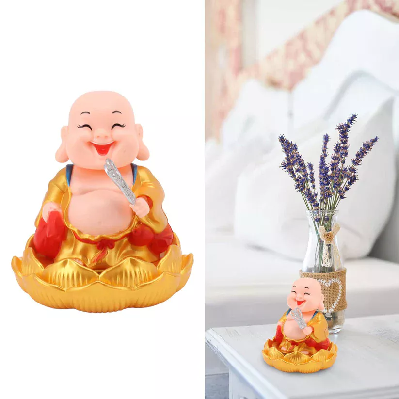 Solar Power Moving Buddha Car Decoration