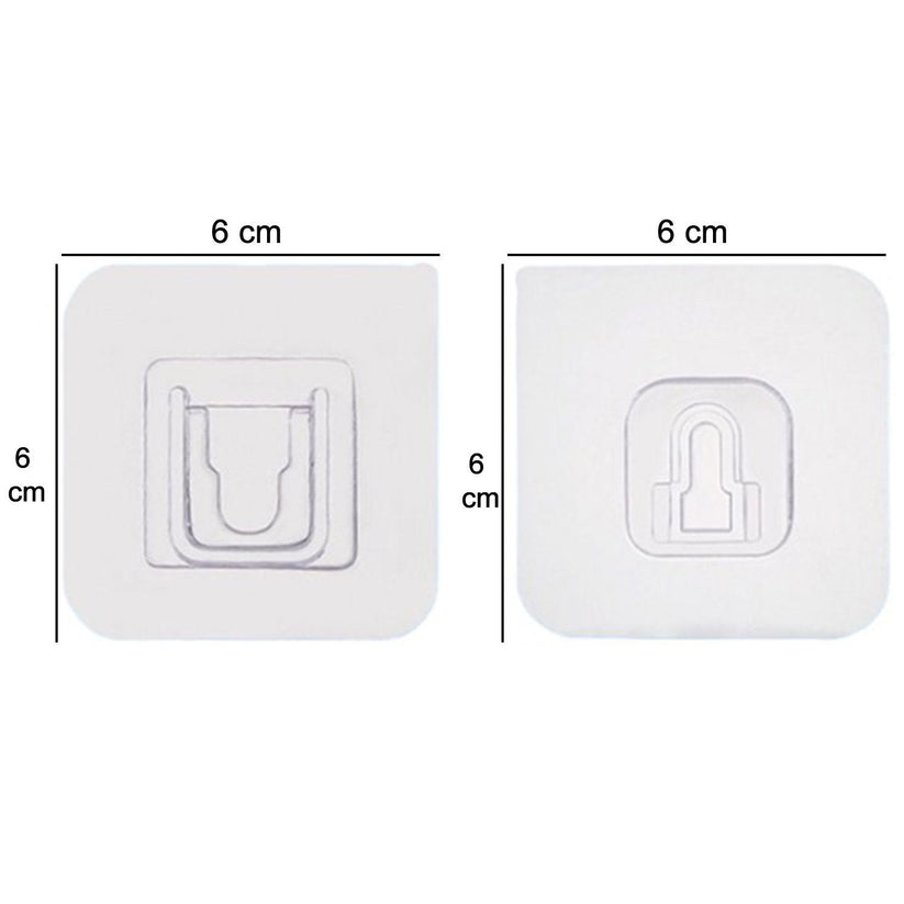 Adhesive Plastic Wall Hooks - Heavy Duty (1 Pair)